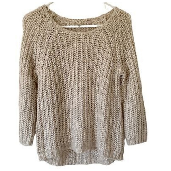 Anthropologie Knitted & Knotted Sequin Chunky Sweater Size Medium▪ - Picture 6 of 12